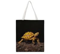 STVNKML Cat on The Ground Canvas Tote Bag for Women - Cute Stylish Shoulder Bag, Reusable Shopping Bags for Daily, Turtle Ground Walking, 38x41cm