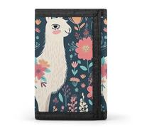 STVNKML Cat on The Ground Slim Wallets for Men Money Clip Card Holder Wallet Men's Trifold Wallet And Coin Pocket, Cute Llama Floral, One Size, Modern