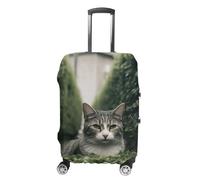 STVNKML Cat on The Ground Suitcase Covers for Luggage - Elastic Luggage Cover Protector, Double-sided Washable Suitcases Sleeve for 19-32 Inch Luggage, white, M, Cat on the Ground