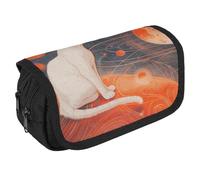 STVNKML Cats And Planets Pencil Case Organizer - Large Capacity 3 Compartment Pencil Pouch for Adults, Portable Makeup Bag & Aesthetic Stationery Bag with Zipper (8.7x4.3) Unisex Gift