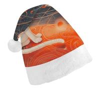 STVNKML Cats And Planets Santa Hat for Adults Christmas Hat Xmas Santa Hats Cap for Costumes Holiday Party Supplies
