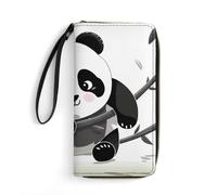 STVNKML Cats Womens Wallet Leather Coin Purse Clutch Wristlet Travel Long Wallets Card Organizer, Cute Pandas, 19.7x10.5cm, Modern