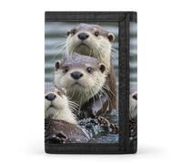 STVNKML Chicken Pattern Slim Wallets for Men Money Clip Card Holder Wallet Men's Trifold Wallet And Coin Pocket, Otters, One Size, Modern