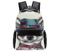 STVNKML Chihuahua Dog Wearing Hat Backpack Laptop Backpacks for Men Travel Hiking Daypack Casual Back Pack 16.5in