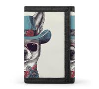 STVNKML Chihuahua Dog Wearing Hat Wallet Men's Trifold Wallet And Coin Pocket Slim Card Holder Wallet for Men Money Clip