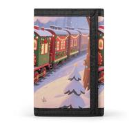 STVNKML Christmas Train Wallet Men's Trifold Wallet And Coin Pocket Slim Card Holder Wallet for Men Money Clip