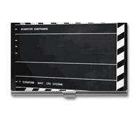 STVNKML Classic Movie Clapboard Black Aluminum Alloy Business Card Holder Case Name Card Holder Slim Wallet Business Card Holder Credit Card Holder for Women Men