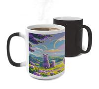 STVNKML Color Changing Mug 11oz Heat Activated Coffee Mug Love Alpaca Purple Novelty Cup with Funny Designs Magic Ceramic Mugs for Christmas Gift Birthday Wedding