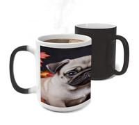 STVNKML Color Changing Mug 11oz Heat Activated Coffee Mug Puppys Pug Novelty Cup with Funny Designs Magic Ceramic Mugs for Christmas Gift Birthday Wedding