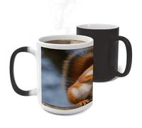 STVNKML Color Changing Mug 11oz Heat Activated Coffee Mug Squirrel Funny Animal Novelty Cup with Funny Designs Magic Ceramic Mugs for Christmas Gift Birthday Wedding