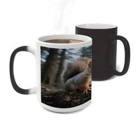 STVNKML Color Changing Mug 11oz Heat Activated Coffee Mug Squirrel Novelty Cup with Funny Designs Magic Ceramic Mugs for Christmas Gift Birthday Wedding