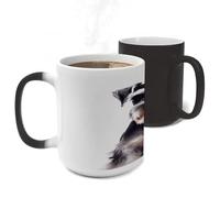 STVNKML Color Changing Mug 11oz Heat Activated Coffee Mug Well-behaved Schnauzer Novelty Cup with Funny Designs Magic Ceramic Mugs for Christmas Gift Birthday Wedding