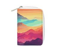 STVNKML Color Mountain Gradient Leather Card Bag Portable Coin Wallet Mini Change Holder Coin Pocket PU Wallet Card Wallets Clutch Bags for Women Men, style, 16x11.5cm