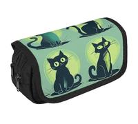 STVNKML Colorful Cartoon Cat Pencil Case Organizer - Large Capacity 3 Compartment Pencil Pouch for Adults, Portable Makeup Bag & Aesthetic Stationery Bag with Zipper (8.7x4.3) Unisex Gift