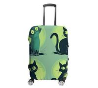 STVNKML Colorful Cartoon Cat Suitcase Covers for Luggage - Elastic Luggage Cover Protector, Double-sided Washable Suitcases Sleeve for 19-32 Inch Luggage, white, Small, Colorful Cartoon Cat