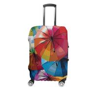 STVNKML Colorful Umbrella Suitcase Covers for Luggage - Elastic Luggage Cover Protector, Double-sided Washable Suitcases Sleeve for 19-32 Inch Luggage, white, M, Colorful Umbrella