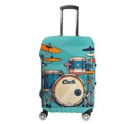 STVNKML Cool Drum Set Suitcase Covers for Luggage - Elastic Luggage Cover Protector, Double-sided Washable Suitcases Sleeve for 19-32 Inch Luggage, white, Small, Cool Drum Set