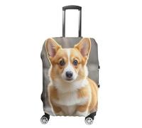 STVNKML Corgi Dogs Suitcase Covers for Luggage - Elastic Luggage Cover Protector, Double-sided Washable Suitcases Sleeve for 19-32 Inch Luggage, white, Small, Corgi Dogs
