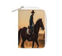 STVNKML Cowboys Riding Horses Leather Card Bag Portable Coin Wallet Mini Change Holder Coin Pocket PU Wallet Card Wallets Clutch Bags for Women Men, style, 16x11.5cm