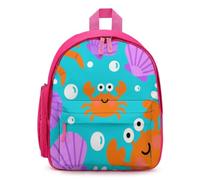 STVNKML Crab Shell Design Backpack 12.6 Inch Casual Daypack with Multi-Pockets BookBag for Daily Essentials, Pink, One Size