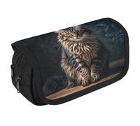 STVNKML Cute And Lovely Cat Pencil Case Organizer - Large Capacity 3 Compartment Pencil Pouch for Adults, Portable Makeup Bag & Aesthetic Stationery Bag with Zipper (8.7x4.3) Unisex Gift
