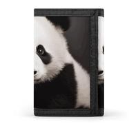 STVNKML Cute Black And White Panda Wallet Men's Trifold Wallet And Coin Pocket Slim Card Holder Wallet for Men Money Clip
