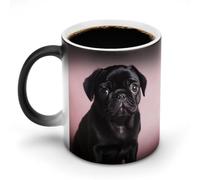 STVNKML Cute Black Pug Color Changing Mug 11oz Heat Activated Coffee Mug Novelty Cup with Funny Designs Magic Ceramic Mugs for Christmas Gift Birthday Wedding
