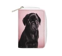 STVNKML Cute Black Pug Leather Card Bag Portable Coin Wallet Mini Change Holder Coin Pocket PU Wallet Card Wallets Clutch Bags for Women Men, style, 16x11.5cm