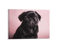 STVNKML Cute Black Pug Wall Art for Living Room Boho Decor