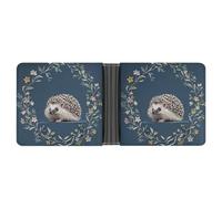 STVNKML Cute Cats Leather Bifold Wallet with 2 Hidden Pockets 6 Card Slots Slim Wallets for Cash, Cards, And ID, Cute Little Hedgehog, One Size, Modern