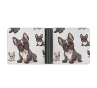 STVNKML Cute Chihuahua Leather Bifold Wallet with 2 Hidden Pockets 6 Card Slots Slim Wallets for Cash, Cards, And ID, French Bulldog, One Size, Modern