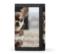 STVNKML Cute Chihuahua Wallet Men's Trifold Wallet And Coin Pocket Slim Card Holder Wallet for Men Money Clip