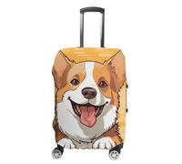 STVNKML Cute Corgi Dog Suitcase Covers for Luggage Elastic Luggage Cover Protector Double-sided Washable Suitcases Sleeve for 19-32 Inch Luggage, white, XL, Flower and Animals