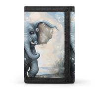 STVNKML Cute Elephant Play Bubbles Wallet Men's Trifold Wallet And Coin Pocket Slim Card Holder Wallet for Men Money Clip