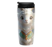 STVNKML Cute Goat Insulated Coffee Tumbler Reusable Plastic Iced Coffee Cup with Lid Double Walled Hot Coffee Travel Mug, BPA Free 12 Oz