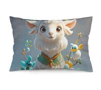 STVNKML Cute Goat Pillow Covers 12 "x20 Double-Sided Soft Plush Pillowcase Square Cushion Case with Hidden Zipper for Sofa Bed Chair, Farmhouse Holiday Decor, Home Gift