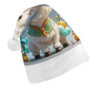 STVNKML Cute Goat Santa Hat for Adults Christmas Hat Xmas Santa Hats Cap for Costumes Holiday Party Supplies