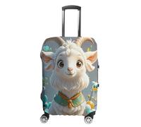 STVNKML Cute Goat Suitcase Covers for Luggage - Elastic Luggage Cover Protector, Double-sided Washable Suitcases Sleeve for 19-32 Inch Luggage, white, Small, Cute Goat