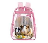 STVNKML Cute GuineaPig Clear Backpack Heavy Duty PVC Transparent Bag, Pink