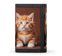 STVNKML Cute Kitten Black And Orange Cat Wallet Men's Trifold Wallet And Coin Pocket Slim Card Holder Wallet for Men Money Clip