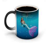 STVNKML Cute Mermaid Tail Color Changing Mug 11oz Heat Activated Coffee Mug Novelty Cup with Funny Designs Magic Ceramic Mugs for Christmas Gift Birthday Wedding