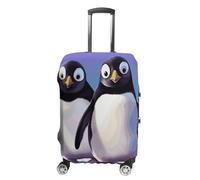 STVNKML Cute Penguin Suitcase Covers for Luggage - Elastic Luggage Cover Protector, Double-sided Washable Suitcases Sleeve for 19-32 Inch Luggage, white, M, Cute Penguin