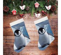 STVNKML Cute Penguins Personalized Christmas Stocking - 16.5 Inch Double-Sided Pattern Santa Stockings for Fireplace, Family Holiday Decor, Xmas Tree Hanging Sock with Gift Loop