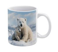 STVNKML Cute Polar Bear Ceramic Coffee Mug - 12oz Coffee Cup with Handle - Smooth Rim Design for Enhanced Drinking Experience, Ideal for Home, Office & Cafe Use, Microwave & Dishwasher Safe