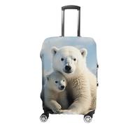 STVNKML Cute Polar Bear Suitcase Covers for Luggage - Elastic Luggage Cover Protector, Double-sided Washable Suitcases Sleeve for 19-32 Inch Luggage, white, Small, Cute Polar Bear