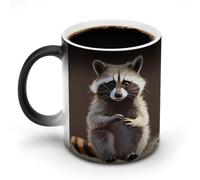 STVNKML Cute Raccoon Color Changing Mug 11oz Heat Activated Coffee Mug Novelty Cup with Funny Designs Magic Ceramic Mugs for Christmas Gift Birthday Wedding