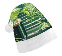 STVNKML Dark Green And Green Style Santa Hat for Adults Christmas Hat Xmas Santa Hats Cap for Costumes Holiday Party Supplies