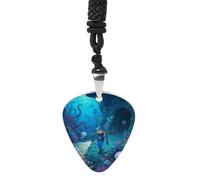 STVNKML Deep Sea World Guitar Pick Holder Necklace Stainless Steel Music Pendant with Adjustable 60cm Cord Functional Jewelry for Guitarists & Music Lovers, Unisex Hip Hop Punk Accessory