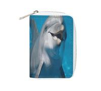 STVNKML Dolphin with A Smile Leather Card Bag Portable Coin Wallet Mini Change Holder Coin Pocket PU Wallet Card Wallets Clutch Bags for Women Men, style, 16x11.5cm