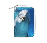 STVNKML Dolphin with A Smile Leather Card Bag Portable Coin Wallet Mini Change Holder Coin Pocket PU Wallet Card Wallets Clutch Bags for Women Men, style, 16x11.5cm
